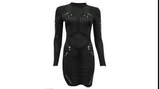 Womens Ladies Long Sleeve Polo Neck Side Split Sequin Mini Party Dress 8-14 by Fashions Angel Long Sleeve Sequin Mini Dress