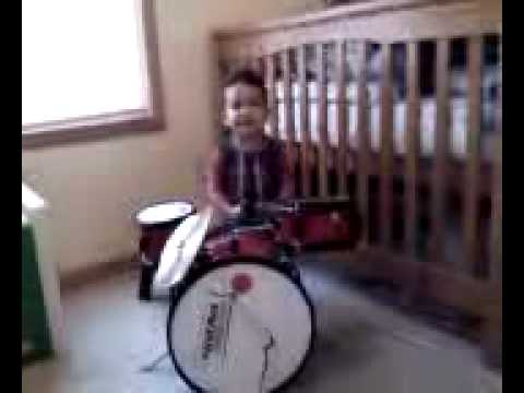 2 year old Julian Martinez playing drums