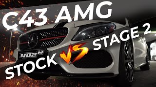 MERCEDES C43 AMG STOCK VS STAGE 2 | ЗАМЕРЫ: 0-100 / 100-200 / 402 метра.