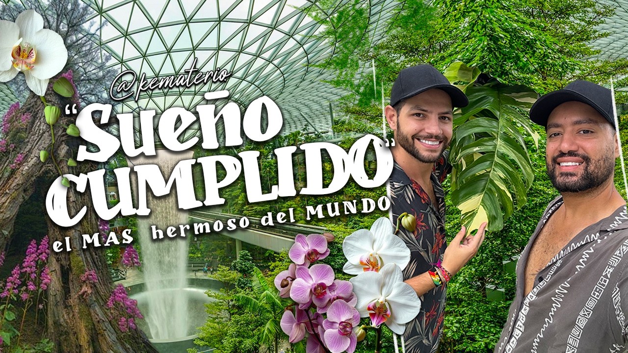 🌺 Aeropuerto Convertido e  Selva Tropical cascadas orquideas Singapur ✈️