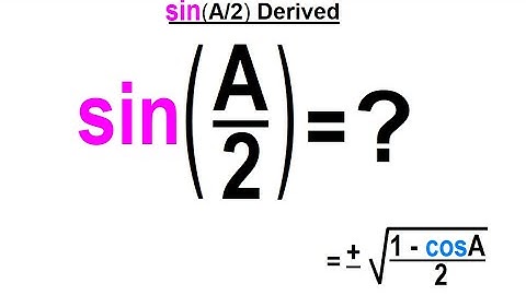 Trigonometry - Overview and Identities (28 of 35)  sin(A/2) Derived