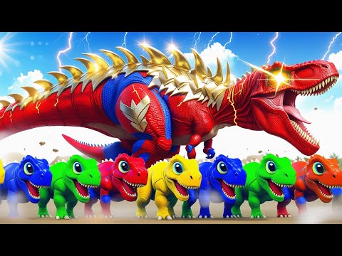 All Spiderman T-Rex vs SuperHero Dinosaurs Battle in Jurassic World | Jurassic World Rebirth 2025
