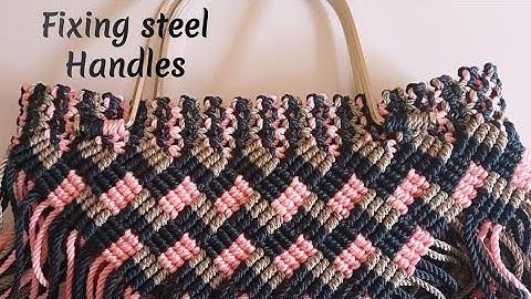 How to fix steel handles to macrame bag - TUTORIAL// #magnificalcorecraft
