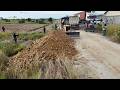 Awesome start!! LAND Fill Up Processing Using Dump Trucks with Dozer Komatsu Push soil Flooded Land