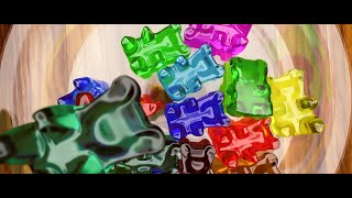Jelly gummy Bears Soft Body (gumené medvedíky) 3D Animation (Cinema 4D - Arnold Render) - Robo Video screenshot 3