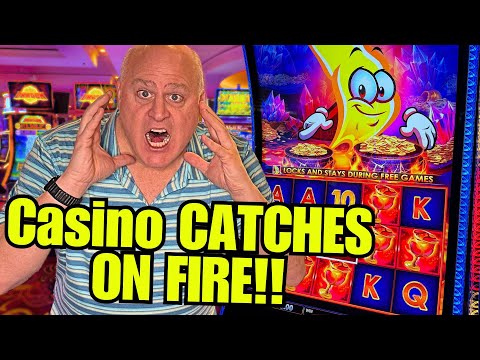 THE SLOT MACHINE IS ON FIRE.... LITERALLY!!!