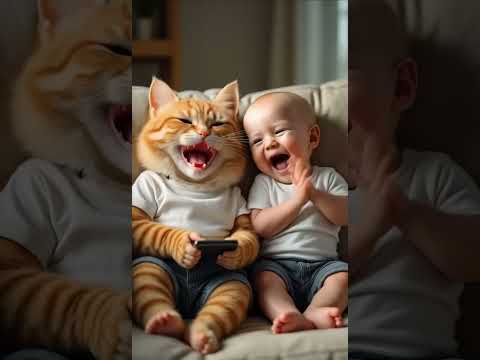 Baby Fart And Cat Laughing Cat Funny Catshorts Cutecat Baby Funnycatvideo Cat 