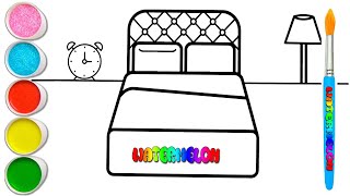 Bedroom Coloring Page - Big Marker Pencil Art For Kids Akn Kids House
