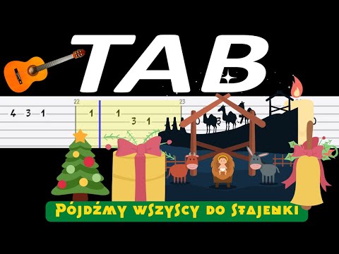 🎸 Pójdźmy Wszyscy do Stajenki - melodia TAB (gitara) 🎵 TABY I NUTY W OPISIE 🎼