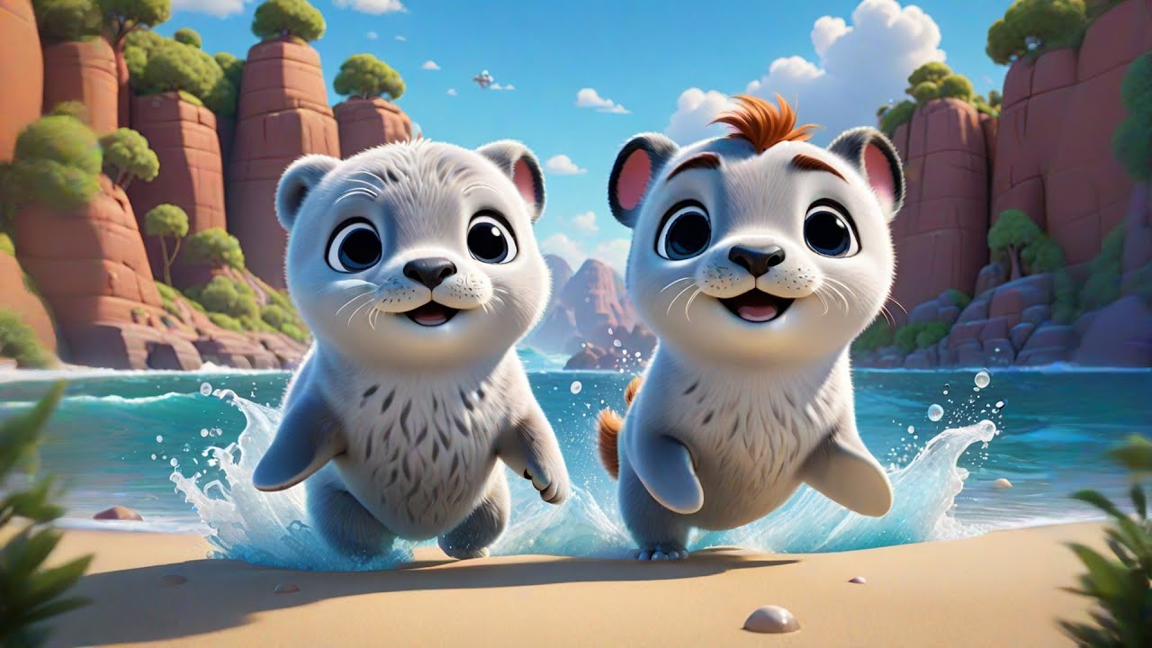 Four Splashy Seals Sing by the Sea | Fun Kids Song | Nursery Rhymes and Baby Songs