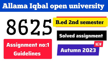8625 solved assignment no 1 autumn 2023 | Learn with AIOU