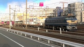 《JR貨物》EF66 27号機がEF65運用の5087ﾚ貨物列車を牽引！（R3.12.26）