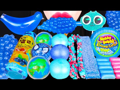 ASMR BLUE DESSERTS 파란색 디저트 HONEY <strong>JELLY</strong> GUMMY <strong>BUBBLE</strong> GUM MUKBANG 먹방