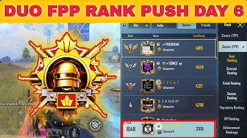 DUO FPP RANK PUSH DAY 6 BGMI || TIPS FOR CONQUEROR #MARIOGAMING #rankpush #conqueror #duofpppush
