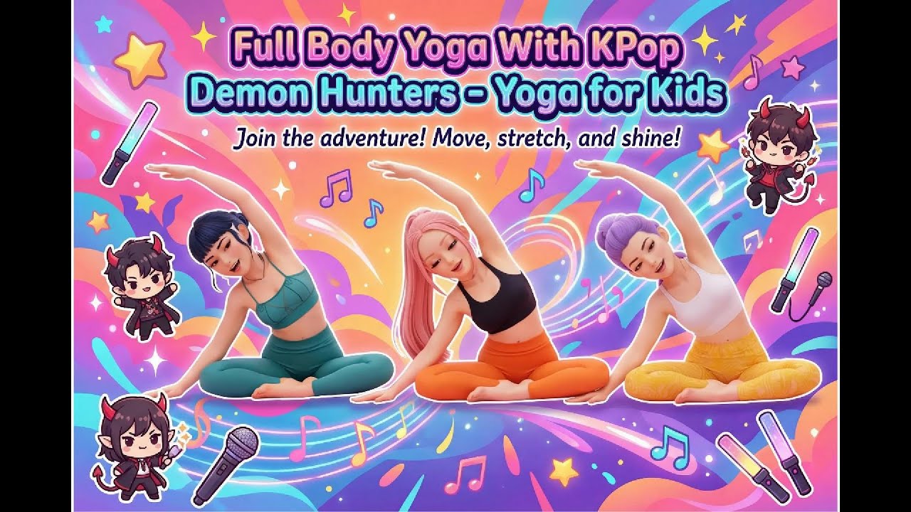 Full Body Yoga With KPop Demon Hunters | Easy Yoga for Children | Yoga for Kids