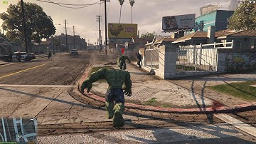 GTA V - The HULK enemy - HULK script mod by JulioNIB
