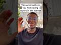 This secret will safe you from losing money in the market.