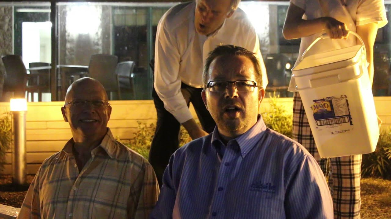 Scott Targett and Steve Foran do the ALS Ice Bucket Challenge