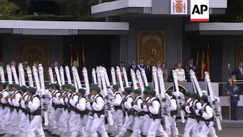 Spanish PM Mariano Rajoy attends scaled down military parade
