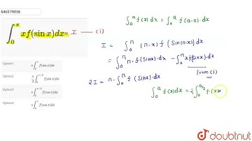 int_(0)^(pi) x f (sin x)dx= | CLASS 12 | DEFINITE INTEGRAL | MATHS | Doubtnut