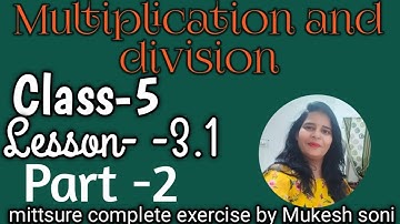 Class-5#lesson-3#exercise-3.1#part-2#maths#mittsure#RBSE#multiplicationanddivision  by Mukesh soni