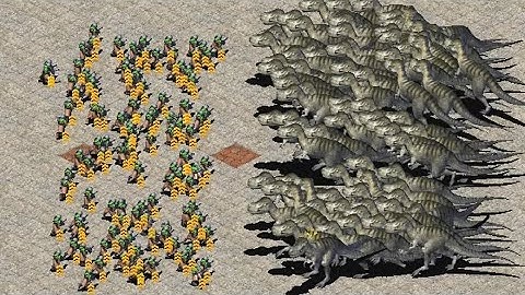 Conscripts vs T-rex - Red Alert 2