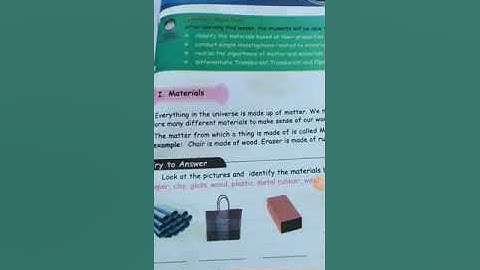 Class IV Science Unit 2, Matter and Materials, I Materials Part 1