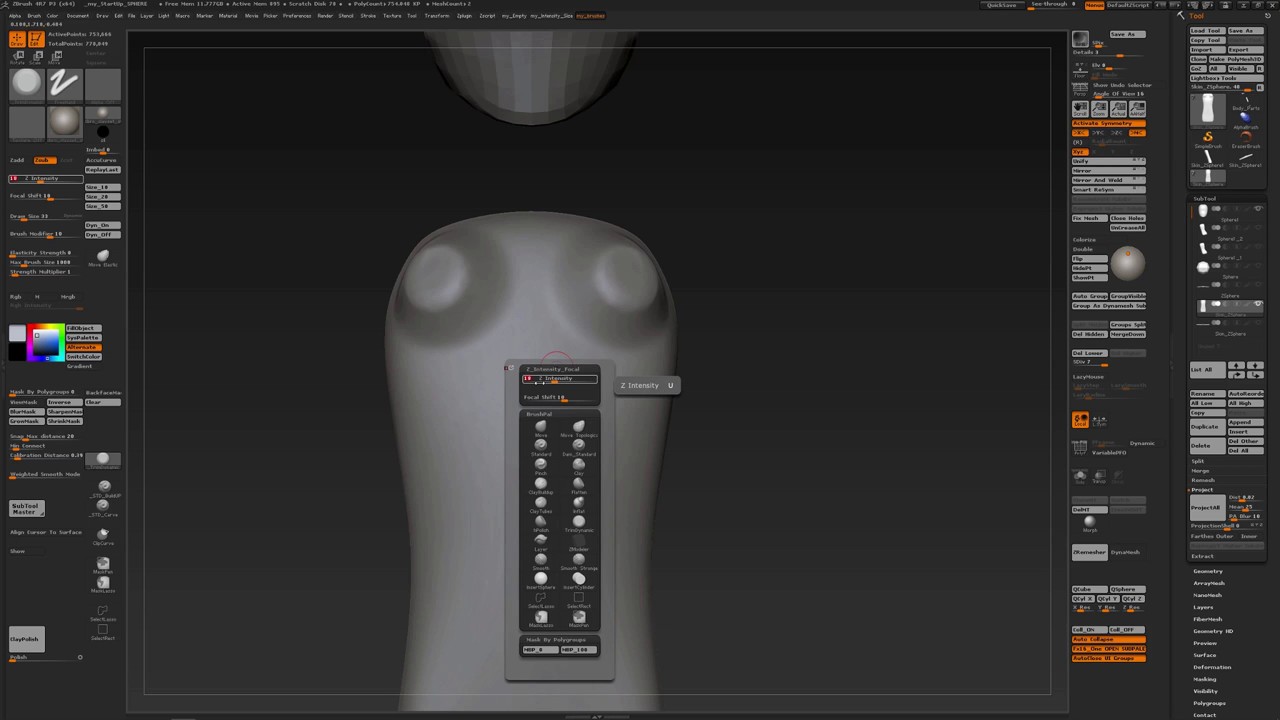 smooth groups zbrush