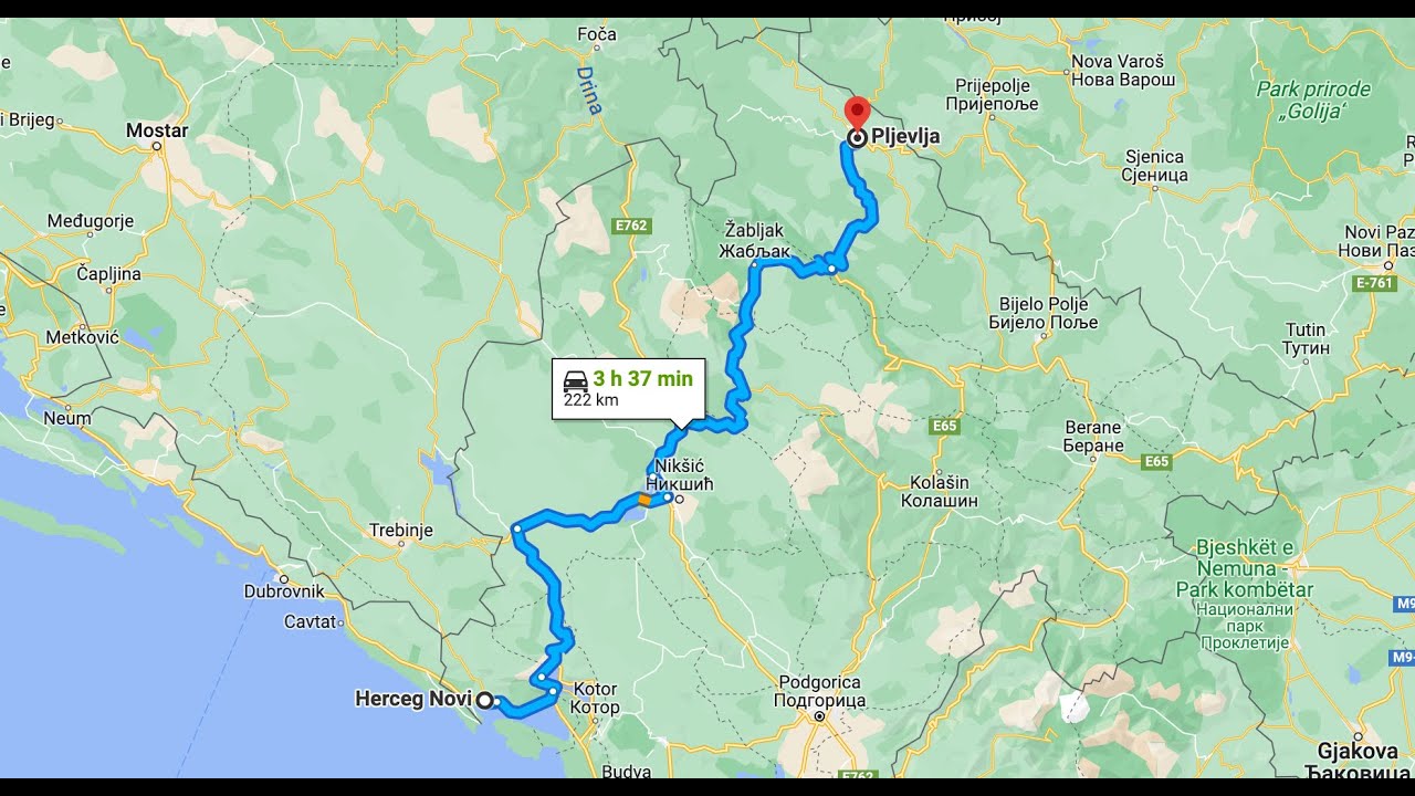 Montenegro: from HERCEG NOVI to PLJEVLJA over Kotor, Niksic and Zabljak