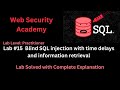 Blind SQL Injection With Time Delays And Information Retrieval Lab 15 Hindi 