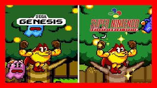 Genesis vs SNES 👉 Pac-Man 2: The New Adventures - Parallel Gameplay