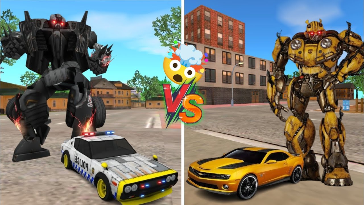 Evil Police Transformer Car V/S Evil Bumble Bee Car In Rope Hero Vice Town 🤯 New Update Rope Hero 