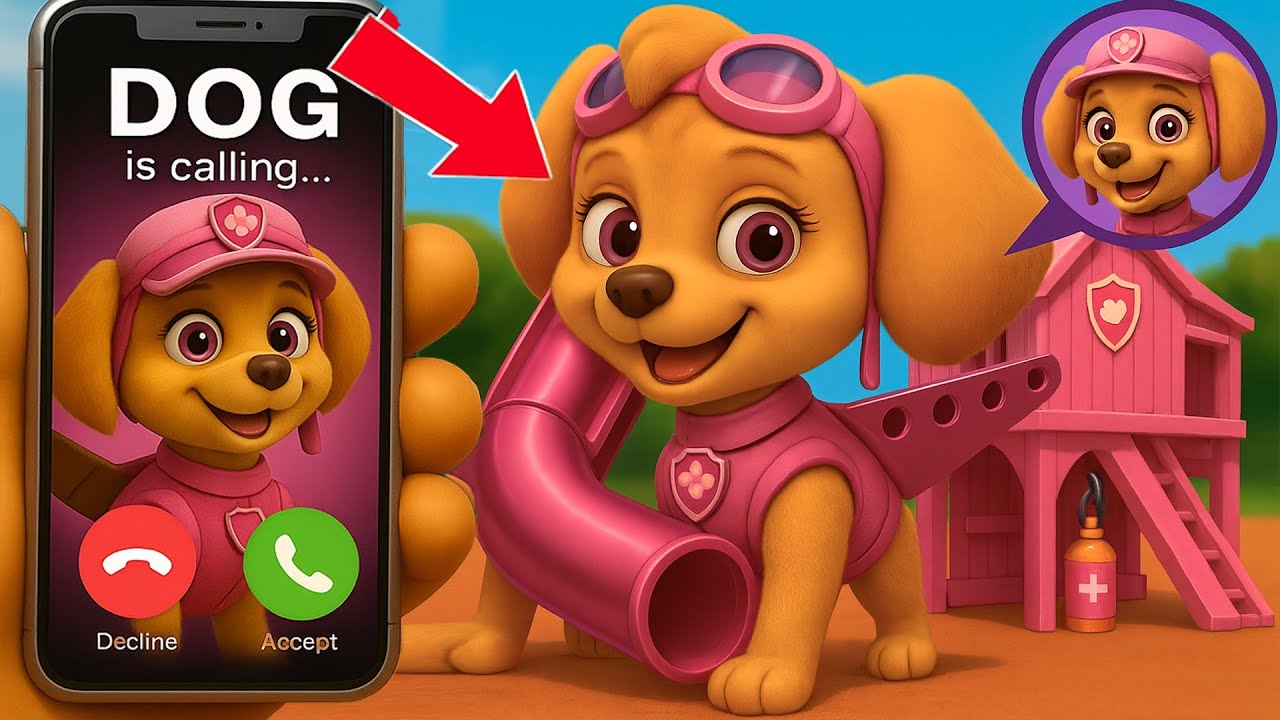 PAW PATROL slide eater 5  / story about RUBBLE, CHASE, SKY,  MARSHALL, ROCKY, ZUMA caught by DRONE