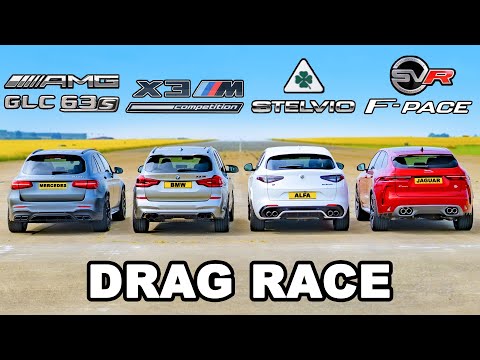 BMW против AMG против Alfa против Jaguar: SUV DRAG RACE