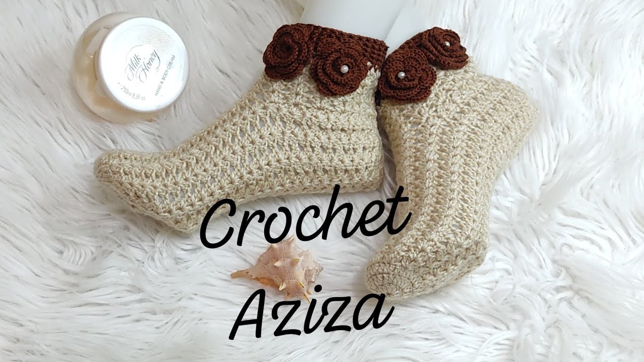 جوارب بالكروشي للتدفئة مع حلول موجة البرد.طريقة العمل، الثمن والقياسات 