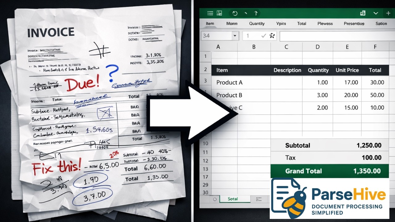 ParseHive Demo: Extract Invoice Data from PDF to Excel Automatically ...