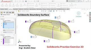 Solidworks Boundary Surface | Solidworks Practice Exercise 30 | Boundary Surface with Guide Curves