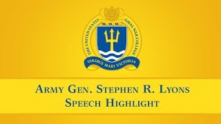 Army Gen. Stephen R. Lyons Speech Highlight