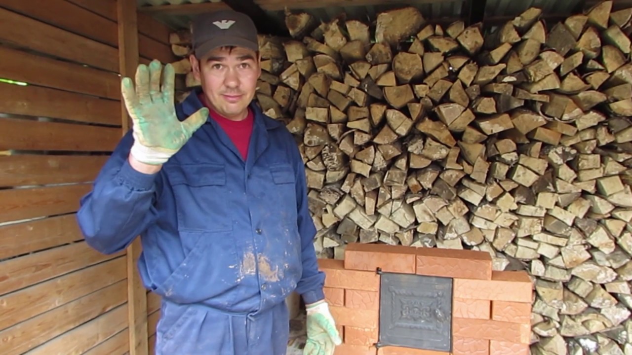 Установка печной дверцы || Подготовка кирпича Часть1 - YouTube