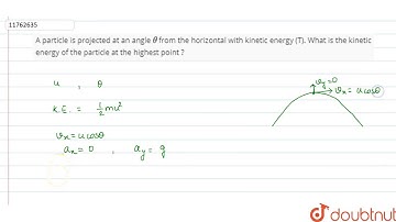 A paricle is projected at an anged `theta` from the horizontal with kinetic energy (T).