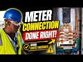 Electricians connecting meter center
