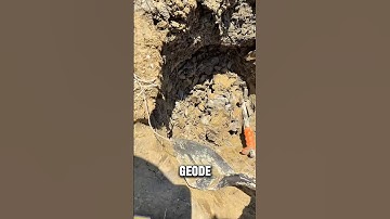 He dug out a geode with a RARE mineral in it! @rockhuntermark #agate #geode #shorts