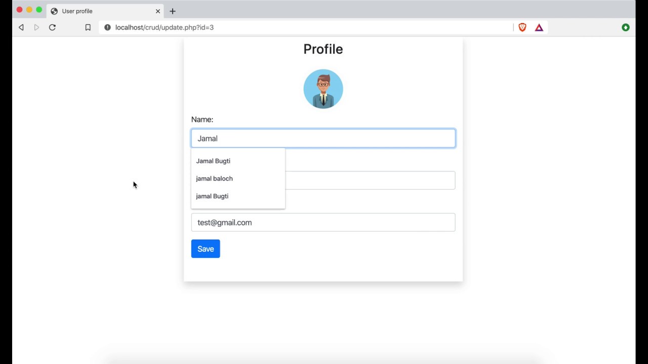 php mysql; update records of user profile with php object programming ...