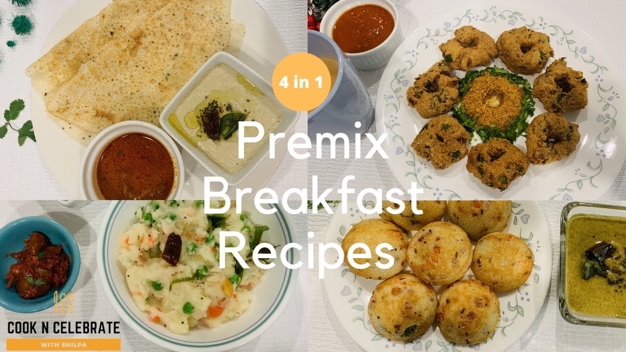 4 in 1 instant breakfast recipes - time saving breakfast mix - cooking