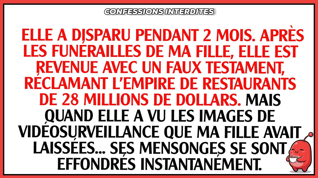 Ma fille m'a laissé 28 millions de dollars, sa tante est revenue après 2 mois pour les voler. ...