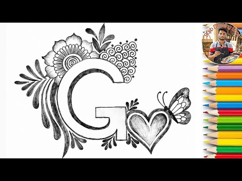 How to make G letter tattoo drawing desing making with pencil (G tattoo ...