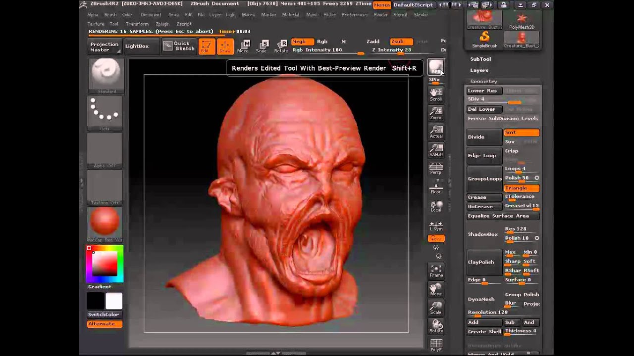 texto en zbrush