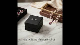 JTB061 Gem Ring Box Luxury Custom Black Jewelry Gift Packaging for Gemstone Rings