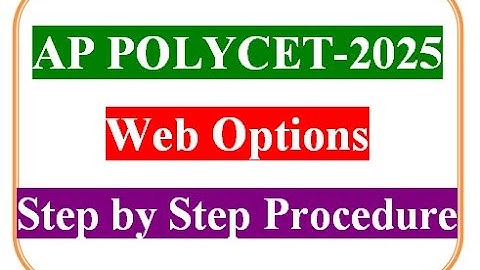 Web Options Entry  step by step Procedure, AP POLYCET-2025