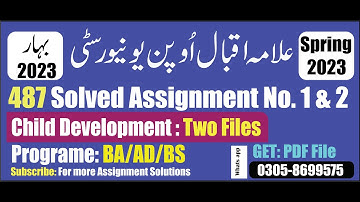 aiou code 487 solved assignment no 1 & 2 spring 2023 || aiou solved assignment spring 2023